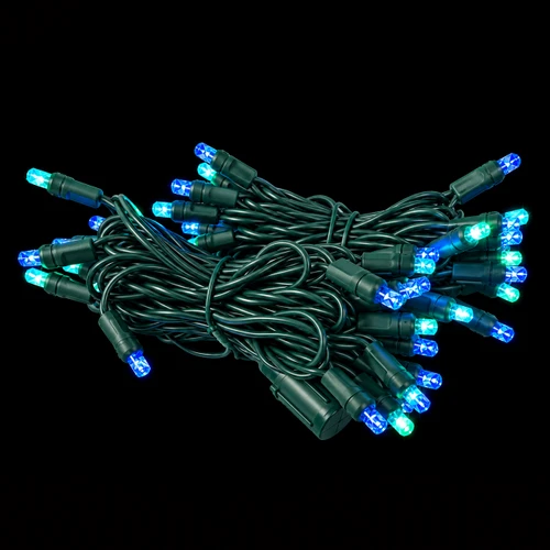 50 light RGBWW Wide Angle Light set 30 foot lit up on a black background