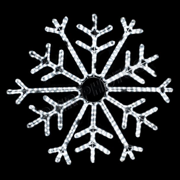 36" LED White Snow Flake (Twinkle/Steady Burn) Window Silhouette Motif Display - Animation