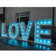 4' tall x 12' wide LED or incandescent Bulb LOVE Marquee Wedding Letters Blue