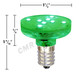SMD LED TT E14 Nickle Base Turbo Replacement Bulbs - 60 Volt (227TTSMDE14-60) Green