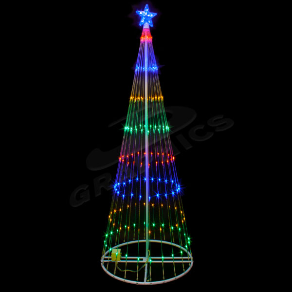 12' LED 3D ShowMotion Cone Shaped Mini Light Christmas Trees - Action ...