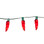 This image shows a novelty string light set featuring red chili pepper-shaped covers over individual bulbs. The lights are attached to a green wire, creating a festive and spicy decorative accent perfect for parties, patios, or themed events.