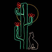 5' x 3' LED SAGUARO CACTUS WITH COYOTE & MOON - 102MOL716