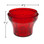 Red TE40 E14 cabochon fixture base with a fluted body and locking tabs around the rim for secure attachment to compatible light covers. The fixture base measures 2 3/8 inches in diameter and 1 3/4 inches in height, designed for carnival and amusement  lighting applications.