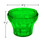 Green TE40 E14 cabochon fixture base with a fluted body and locking tabs around the rim for secure attachment to compatible light covers. The fixture base measures 2 3/8 inches in diameter and 1 3/4 inches in height, designed for carnival and amusement  lighting applications.