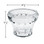 Clear TE40 E14 cabochon fixture base with a fluted body and locking tabs around the rim for secure attachment to compatible light covers. The fixture base measures 2 3/8 inches in diameter and 1 3/4 inches in height, designed for carnival and amusement  lighting applications.