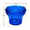 blue TE40 E14 cabochon fixture base with a fluted body and locking tabs around the rim for secure attachment to compatible light covers. The fixture base measures 2 3/8 inches in diameter and 1 3/4 inches in height, designed for carnival and amusement  lighting applications.