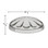 Clear Fun Light cabochon lens with a decorative, petal-like design molded into its domed surface. It measures approximately 2 3/8 inches in diameter and 13/16 inch in height, as indicated by the labeled dimensions.