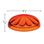 Orange Fun Light cabochon lens with a decorative, petal-like design molded into its domed surface. It measures approximately 2 3/8 inches in diameter and 13/16 inch in height, as indicated by the labeled dimensions.