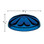 Blue Fun Light cabochon lens with a decorative, petal-like design molded into its domed surface. It measures approximately 2 3/8 inches in diameter and 13/16 inch in height, as indicated by the labeled dimensions.