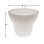 This image shows a white TL47 cabochon base with spiral ridge design, commonly used in carnival and amusement lighting applications. The base measures 2 7/16 inches in diameter and 2 inches in height, providing a stylish and colorful cover for light bulbs.
