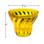 This image shows a yellow TL47 cabochon base with spiral ridge design, commonly used in carnival and amusement lighting applications. The base measures 2 7/16 inches in diameter and 2 inches in height, providing a stylish and colorful cover for light bulbs.