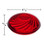 Red TL47 swirl-patterned cabochon fixture cap with detailed dimensions. The cap measures 2 7/16 inches in diameter and 13/16 inches in height, featuring a textured spiral design for carnival and amusement lighting applications.