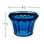 blue U90 E14 cabochon fixture base with a flared, faceted design for light diffusion. The dimensions are labeled as 2 3/8 inches wide and 1 3/4 inches tall, making it suitable for carnival and amusement lighting applications.