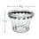 Clear U90 E14 cabochon fixture base with a flared, faceted design for light diffusion. The dimensions are labeled as 2 3/8 inches wide and 1 3/4 inches tall, making it suitable for carnival and amusement lighting applications.