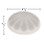 White U90 E14 Cabochon Fixture Cap with a fluted, dome-like shape and a glossy reflective surface. The dimensions are clearly labeled, indicating a diameter of 2 3/8 inches and a height of 13/16 inch, highlighting its size for carnival and amusement lighting applications.