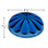 Blue U90 E14 Cabochon Fixture Cap with a fluted, dome-like shape and a glossy reflective surface. The dimensions are clearly labeled, indicating a diameter of 2 3/8 inches and a height of 13/16 inch, highlighting its size for carnival and amusement lighting applications.