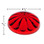 Red U90 E14 Cabochon Fixture Cap with a fluted, dome-like shape and a glossy reflective surface. The dimensions are clearly labeled, indicating a diameter of 2 3/8 inches and a height of 13/16 inch, highlighting its size for carnival and amusement lighting applications.