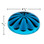 Teal U90 E14 Cabochon Fixture Cap with a fluted, dome-like shape and a glossy reflective surface. The dimensions are clearly labeled, indicating a diameter of 2 3/8 inches and a height of 13/16 inch, highlighting its size for carnival and amusement lighting applications.