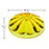 Yellow  U90 E14 Cabochon Fixture Cap with a fluted, dome-like shape and a glossy reflective surface. The dimensions are clearly labeled, indicating a diameter of 2 3/8 inches and a height of 13/16 inch, highlighting its size for carnival and amusement lighting applications.