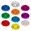 This image shows a collection of U90 E14 Cabochon Fixture Caps arranged in a visually appealing layout. The caps feature a fluted, domed design and come in multiple vibrant colors, including green, red, blue, yellow, orange, purple, pink, and clear, often used for decorative lighting displays.