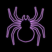 In this intriguing photo, a 24" LED Neon Halloween Purple Spider Silhouette Motif Display takes center stage. Against a dark background, the vivid purple LED lights illuminate the intricate spider silhouette, creating a striking visual contrast. The spider's legs sprawl out in an elaborate pattern, evoking a sense of mystery and intrigue. The neon lights emit a captivating glow, casting an enchanting ambiance over the scene. This photo captures the essence of Halloween, combining the eerie allure of a spider with the vibrant allure of purple neon lights. It is a captivating addition to any Halloween-themed decor, adding a touch of sophistication and charm to the spooky festivities.