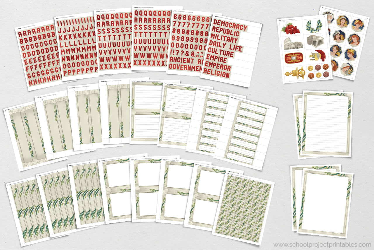 Ancient Rome Display Board Poster Project Kit - School Project Printables