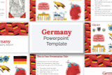 Germany themed PowerPoint template with colorful  Germany themed graphics and clip art. Use for you Geography Fair report, or Girl Scouts World Thinking Day Project!
