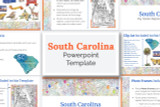 This South Carolina powerpoint template theme is the easiest way to do a state report. 
