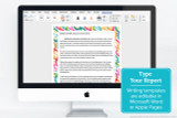 Writing templates are included that you can use to type your report. Templates feature a Biology themed border. 
