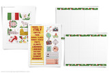 The printable download includes these pages, with borders, titles, clip art and icons for your Italy project. 