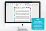 The unlined chemistry writing template can be edited in Microsoft Word of Apple pages. Just replace the placeholder text with your report, and print your work with the colorful chemistry border. 
