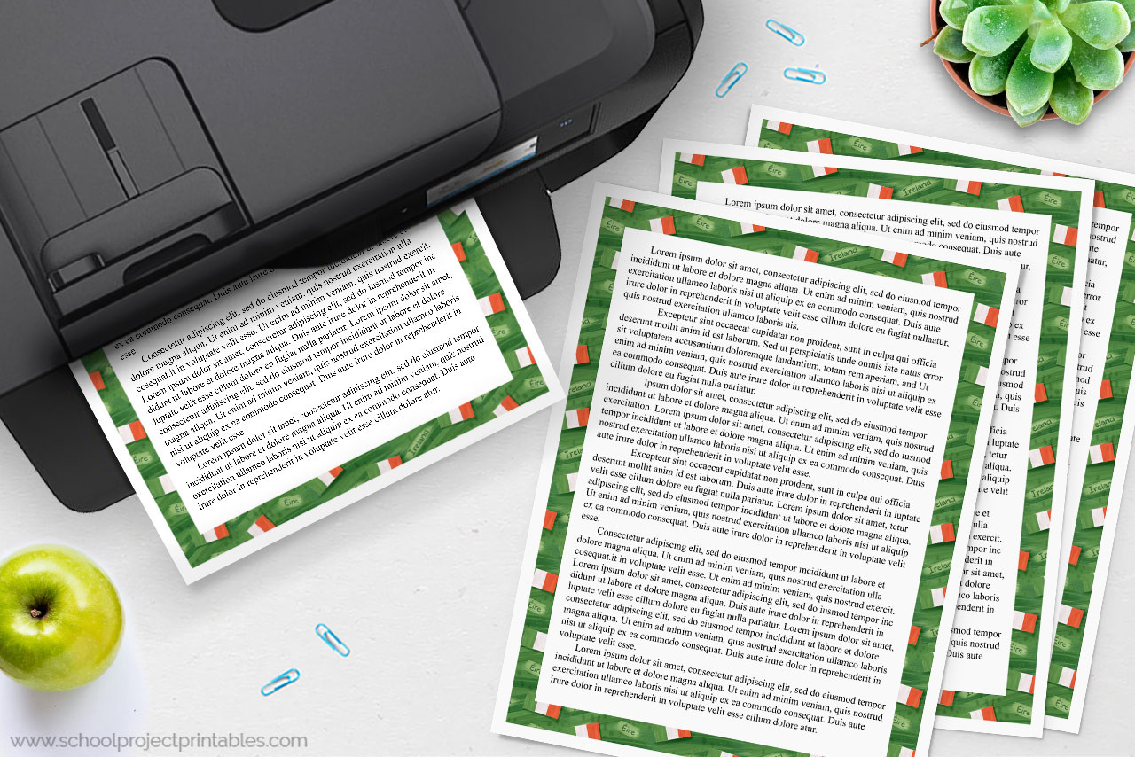 Ireland Writing Templates - Paper with Irish Flag Border - School ...