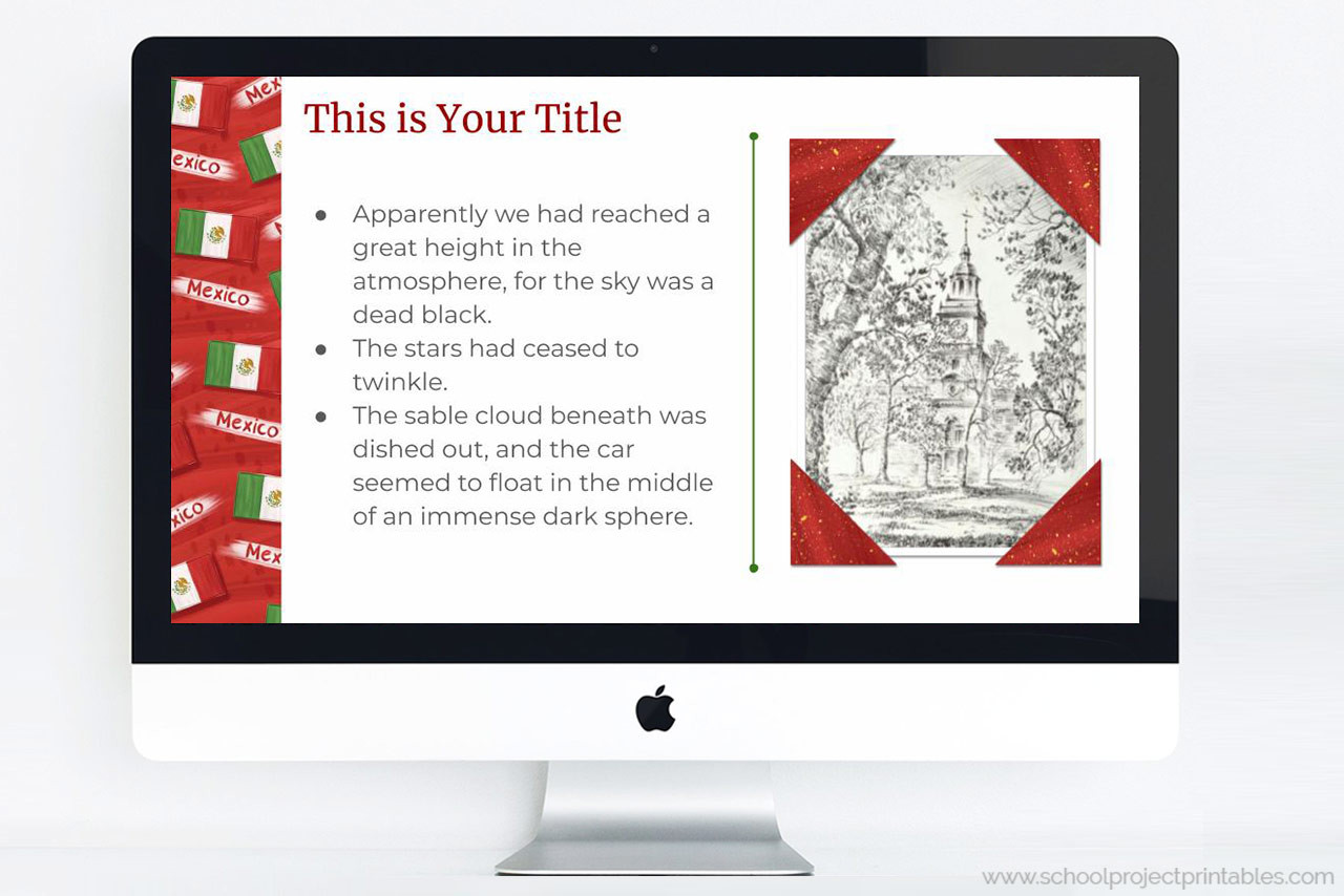 Mexico PowerPoint Template Theme School Project Printables