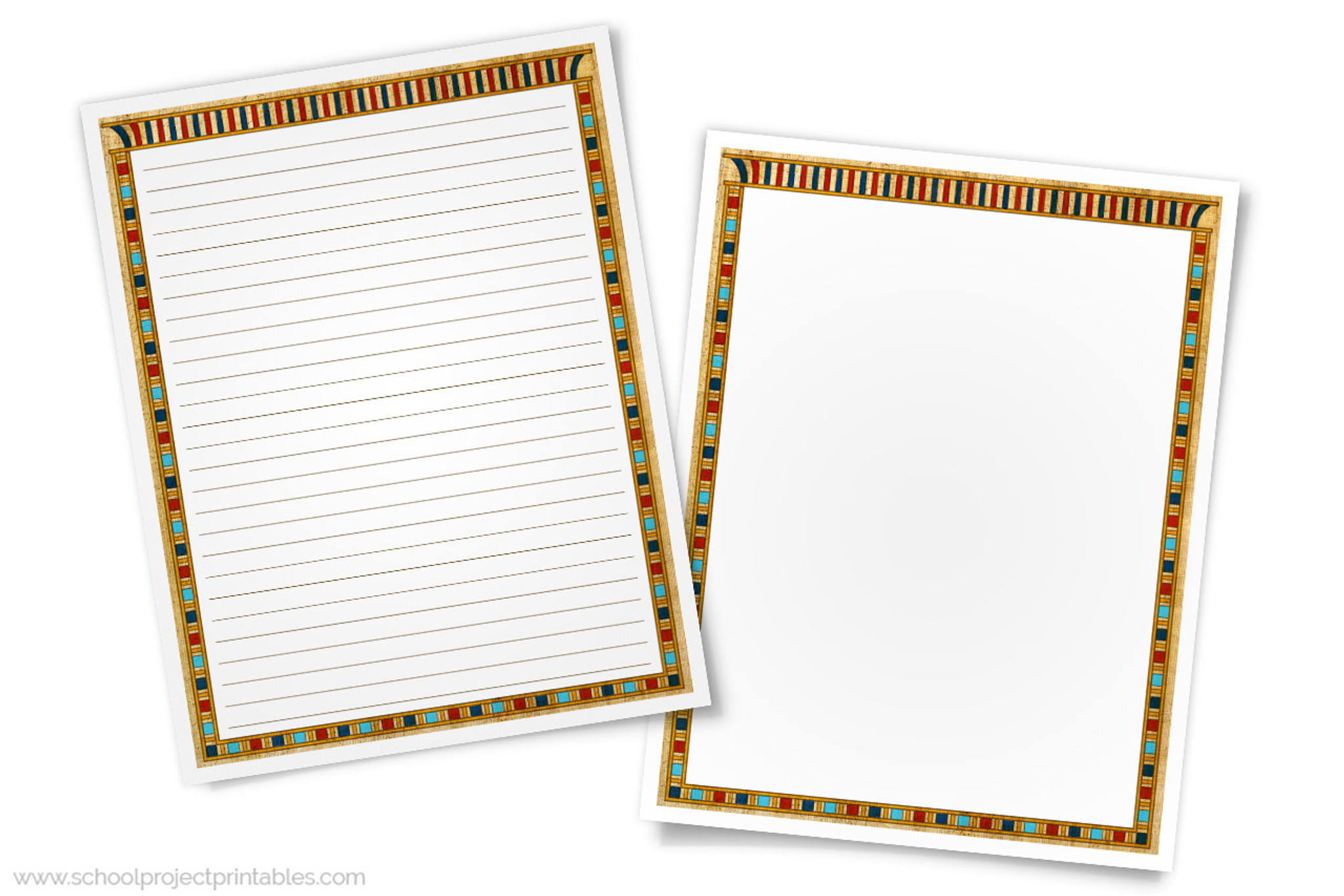 Ancient Egypt Writing Templates Paper With Egyptian Papyrus Border Printable School Project Printables