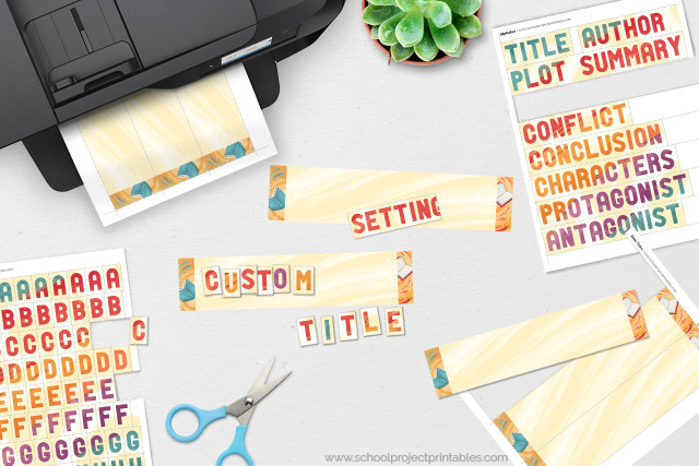 Book Report / Reading Fair Display Board Poster Project Kit - School Project Printables