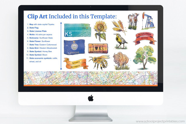 Kansas State PowerPoint Template Theme School Project Printables