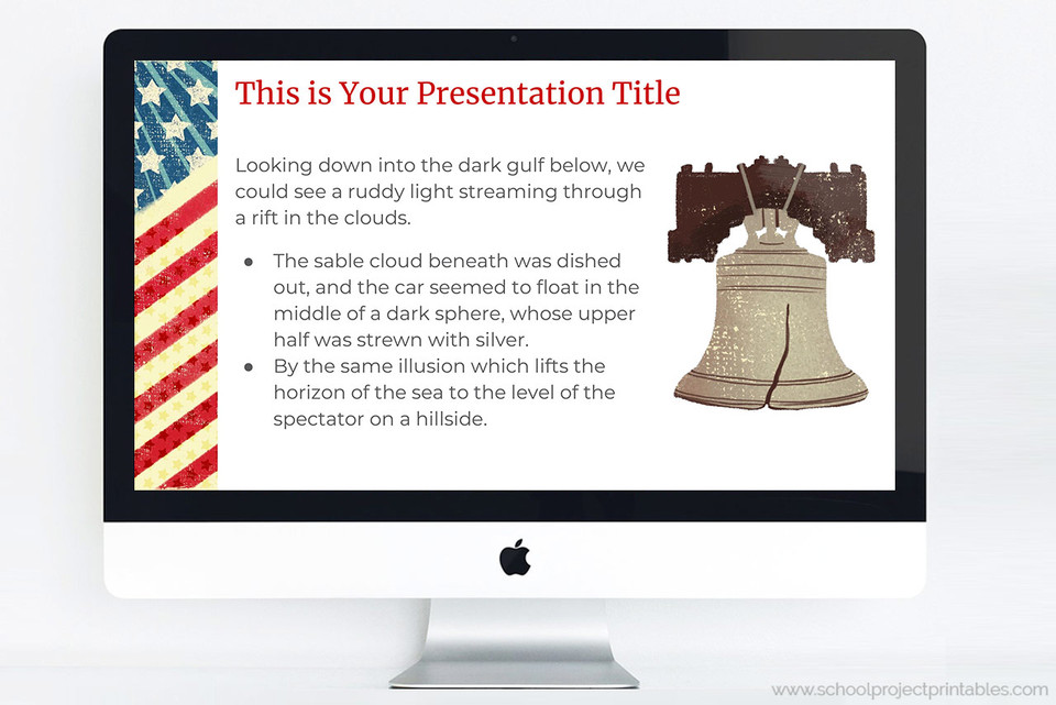 American Revolution PowerPoint Template Theme School Project Printables