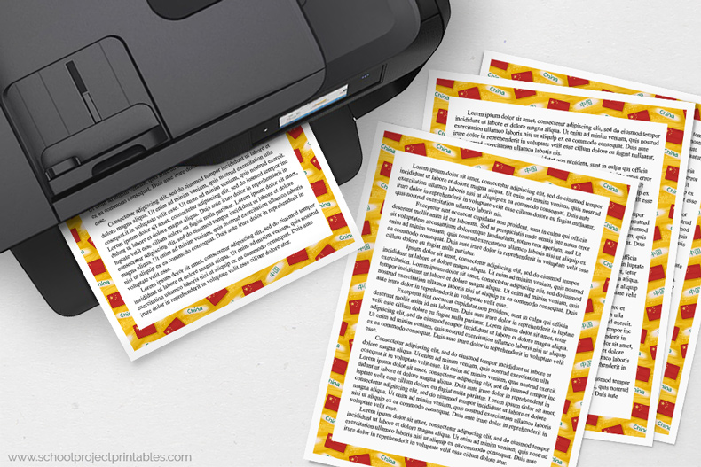 modern China border stationery coming out of a printer