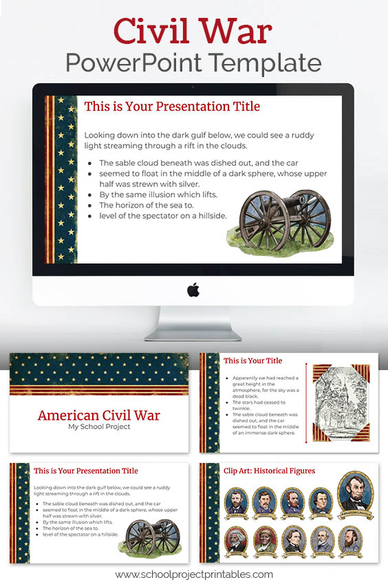 PowerPoint theme template to use for American Civil War School Projects