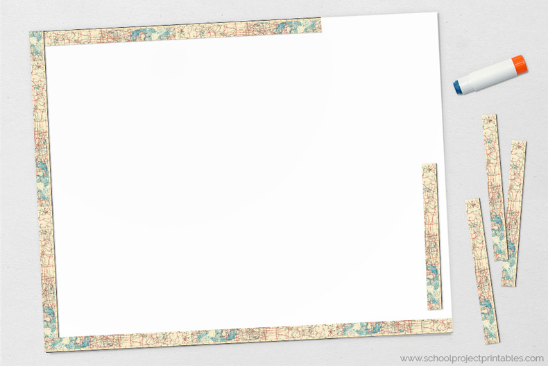 old map texture borders for poster board. Printable. old map textured borders being added to a poster board
