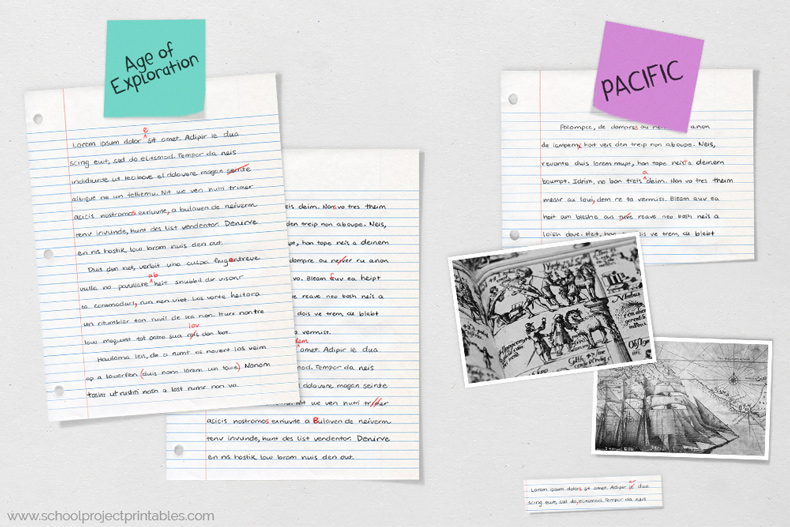 DIY tutorial for Age of Exploration project ideas Age of Exploration report poster work in progress