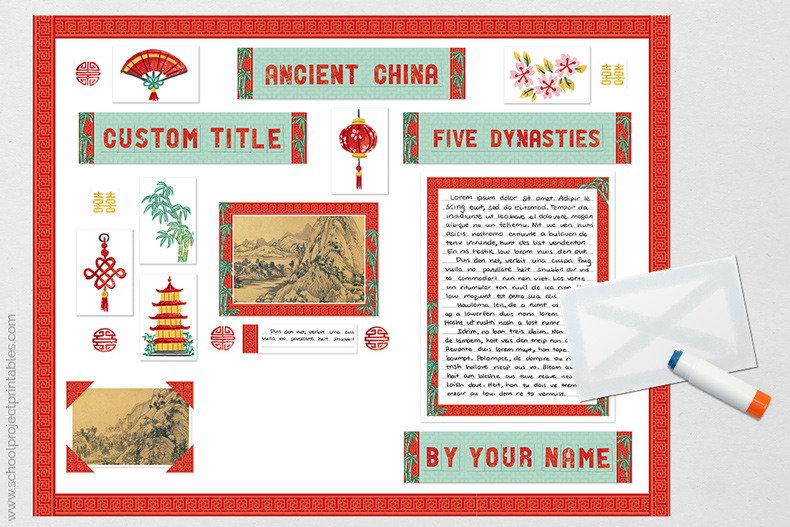 Ancient China Display Poster Tutorial - School Project Printables