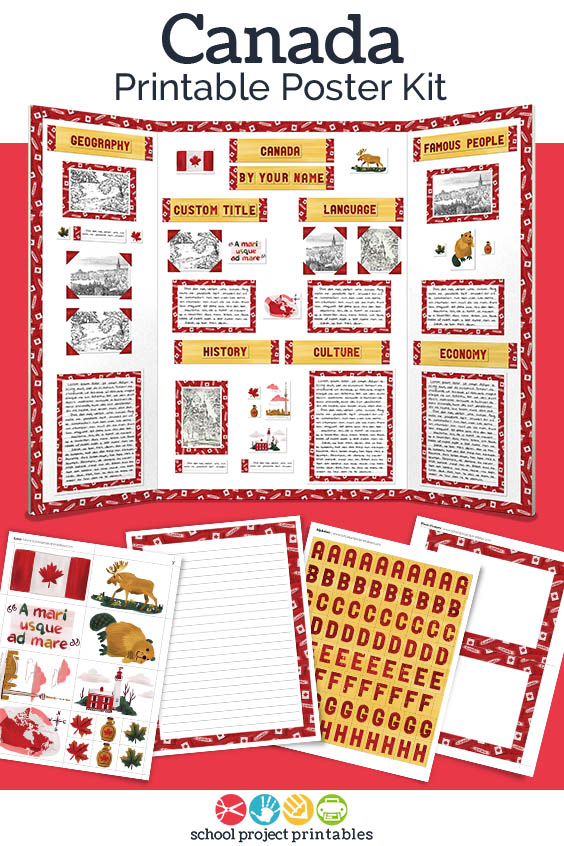 Printable kit for Canada projects. 25+ pages of templates and clip art