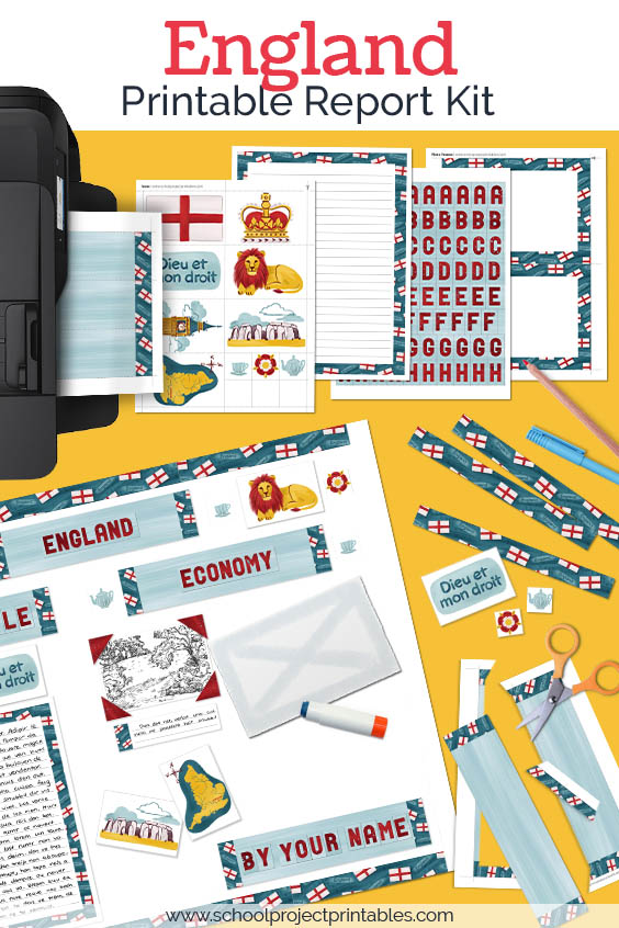 Printable kit for England projects.