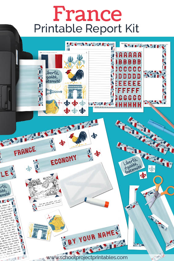 Printable kit for France projects.