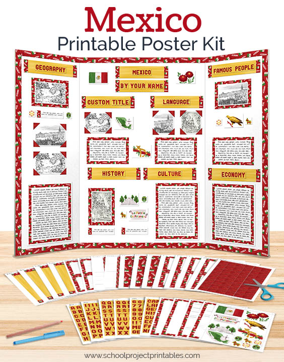 Printable kit for Mexico projects. 25+ pages of templates and clip art