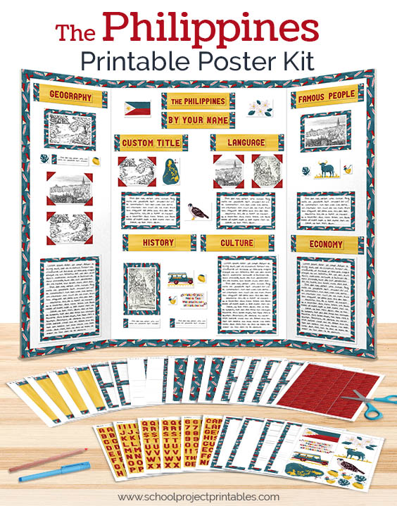 Printable kit for The Philippines projects. 25+ pages of templates and clip art