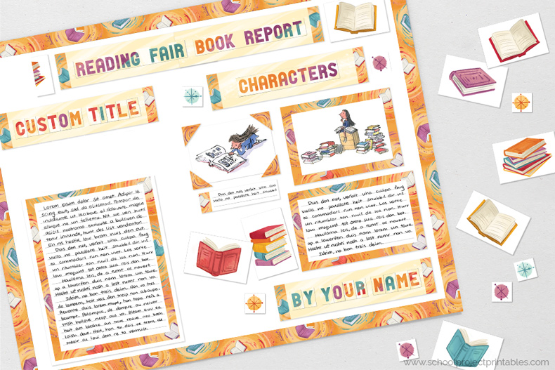 Printable clip are for Reading Fair Book Report reports.