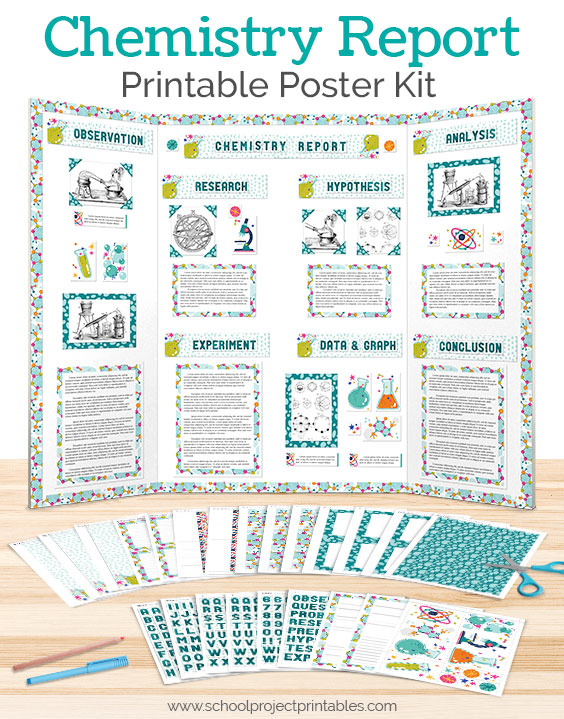 Printable Kit for Chemistry Science Fair Diaplay Boards